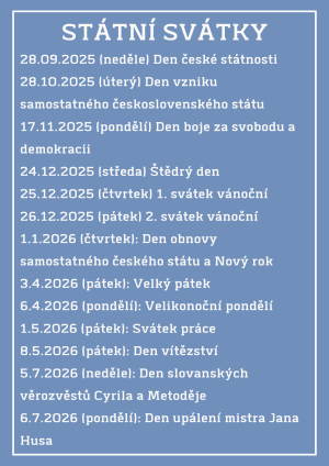 státní svátky 2