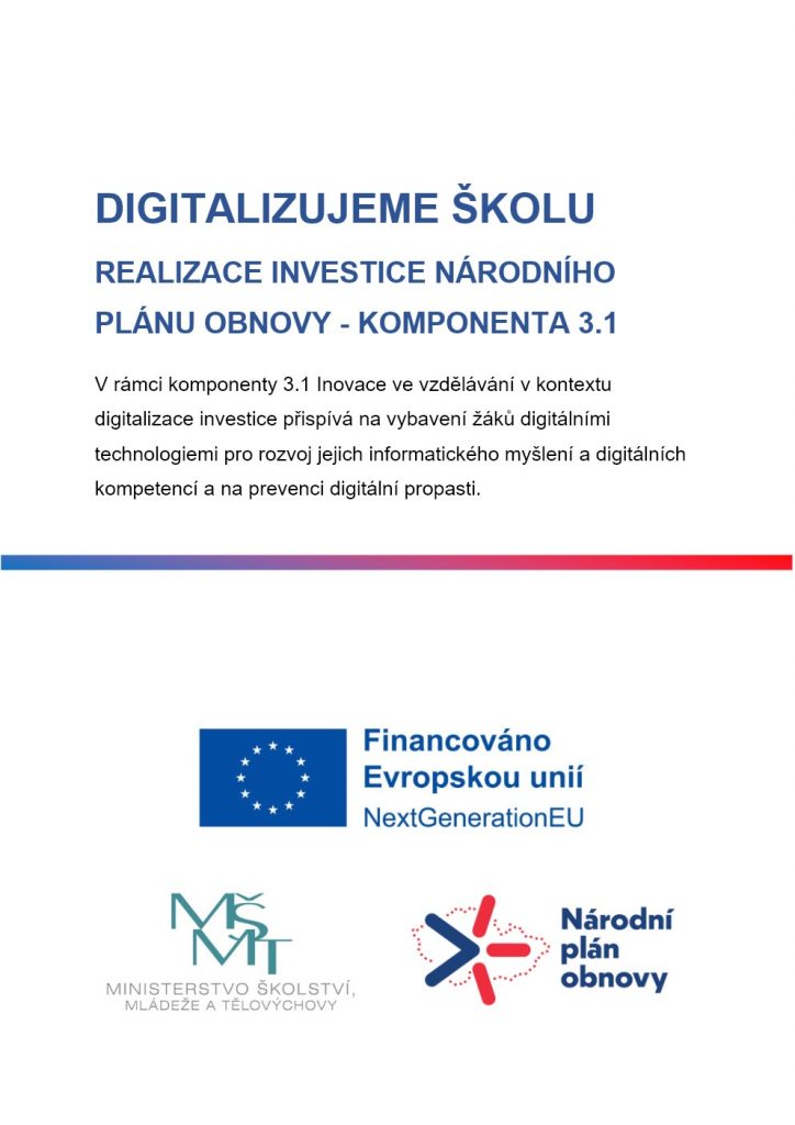 Národní plán obnovy MŠMT - digitalizujeme